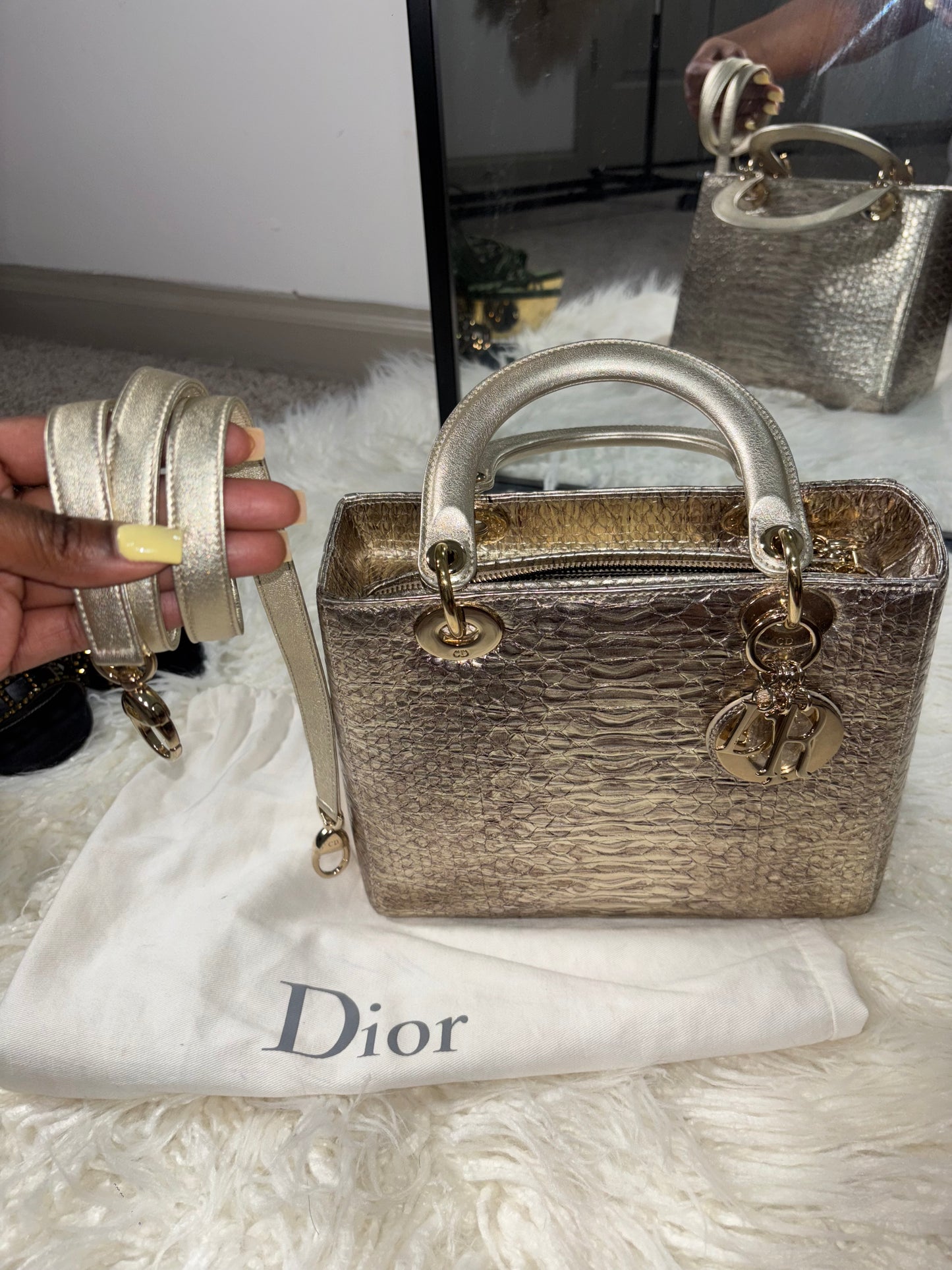 Rare Medium Python Leather “Lady Dior”
