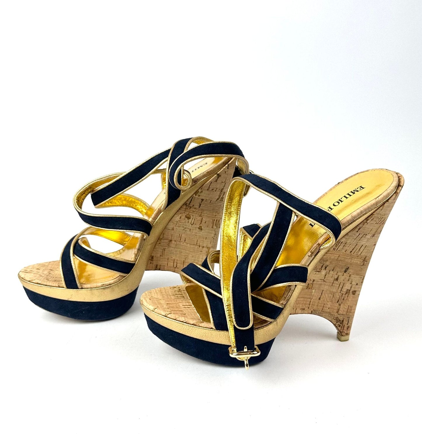Emilio Pucci Navy Wedge
