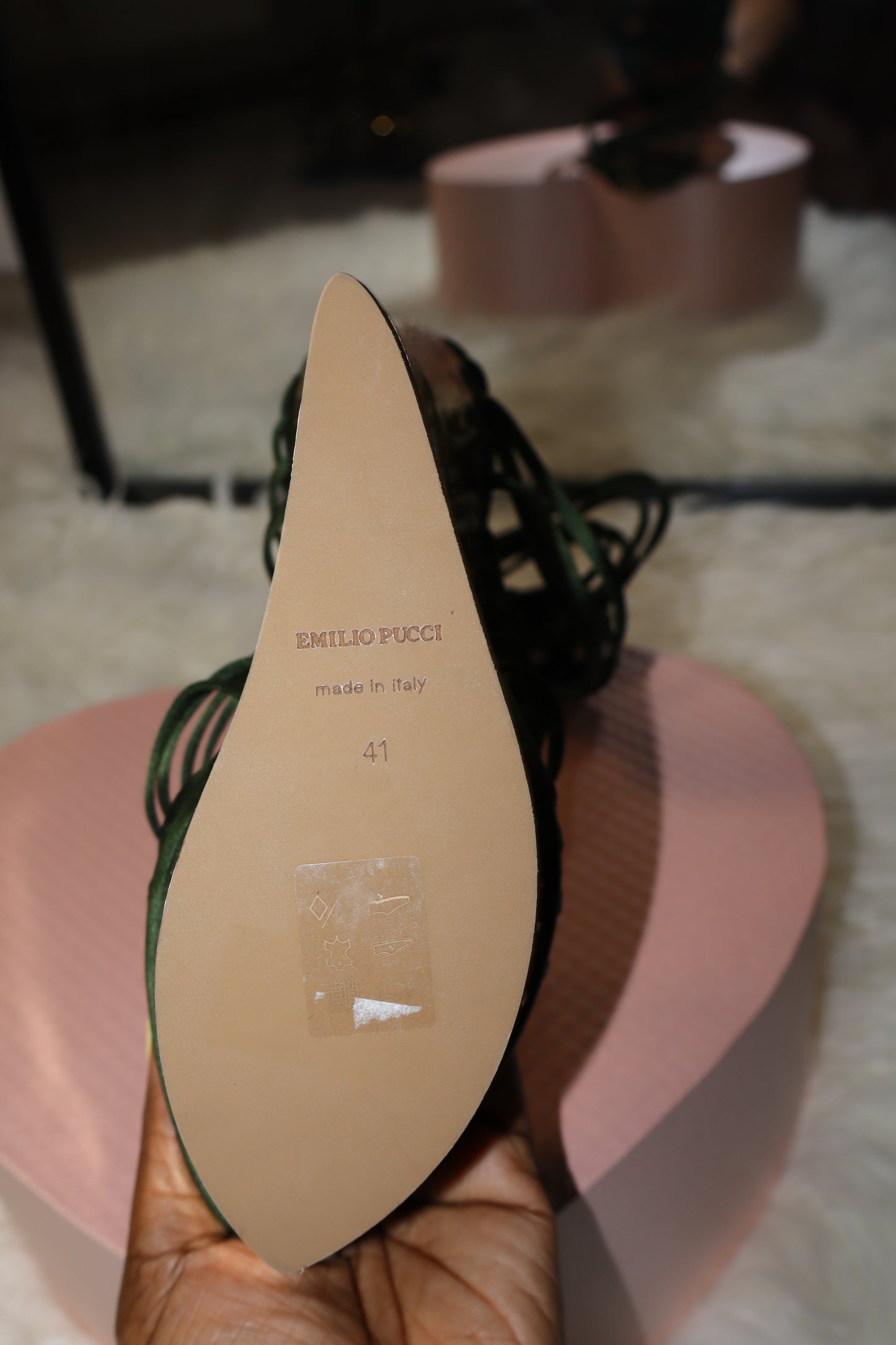 2013 Runway Emilio Pucci Gigi Grant satin sandals