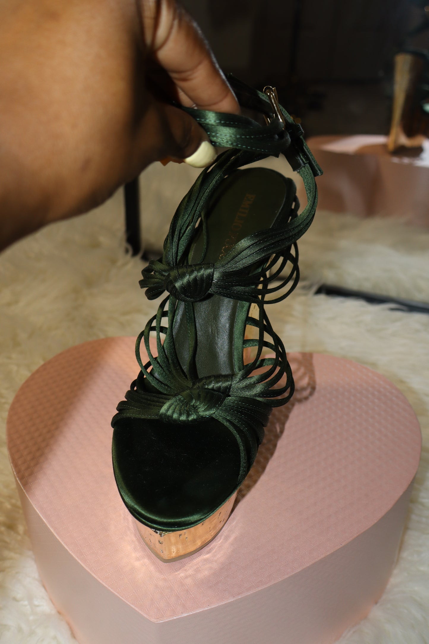 2013 Runway Emilio Pucci Gigi Grant satin sandals